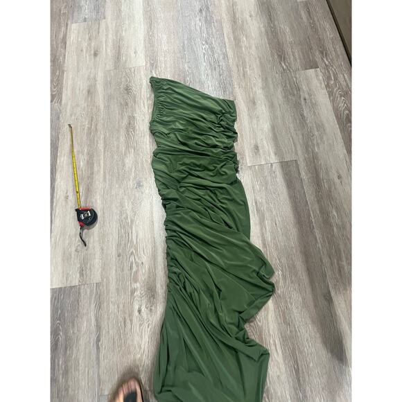 Norma Kamali Diana Gown Green Celadon Ruched One Shoulder Dress Size XS - Picture 3 of 11